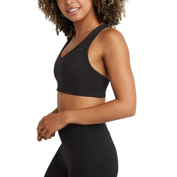 CHAMPION Women's Black Racerback Soft Touch Light Impact Sports Bra NWT - Picture 3 of 6